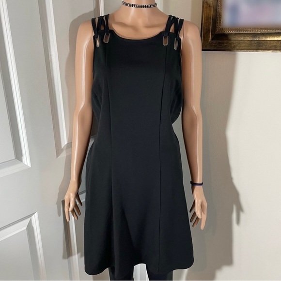 Free People Black Backless Dress With Silver Hoops - Picture 1 of 3
